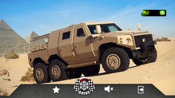 사막 게임 2018 년 운전 4x4 도로 육군 트럭 끄기 포스터