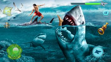Airado shark Ataque Loco shark Poster