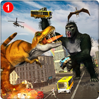 Gorilla Fighting Dinosaur Game icône