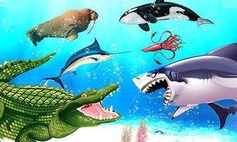 바다 동물의 왕국 전투 : 전쟁 시뮬레이터 포스터