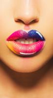 Lèvres rouges pour les photos Affiche