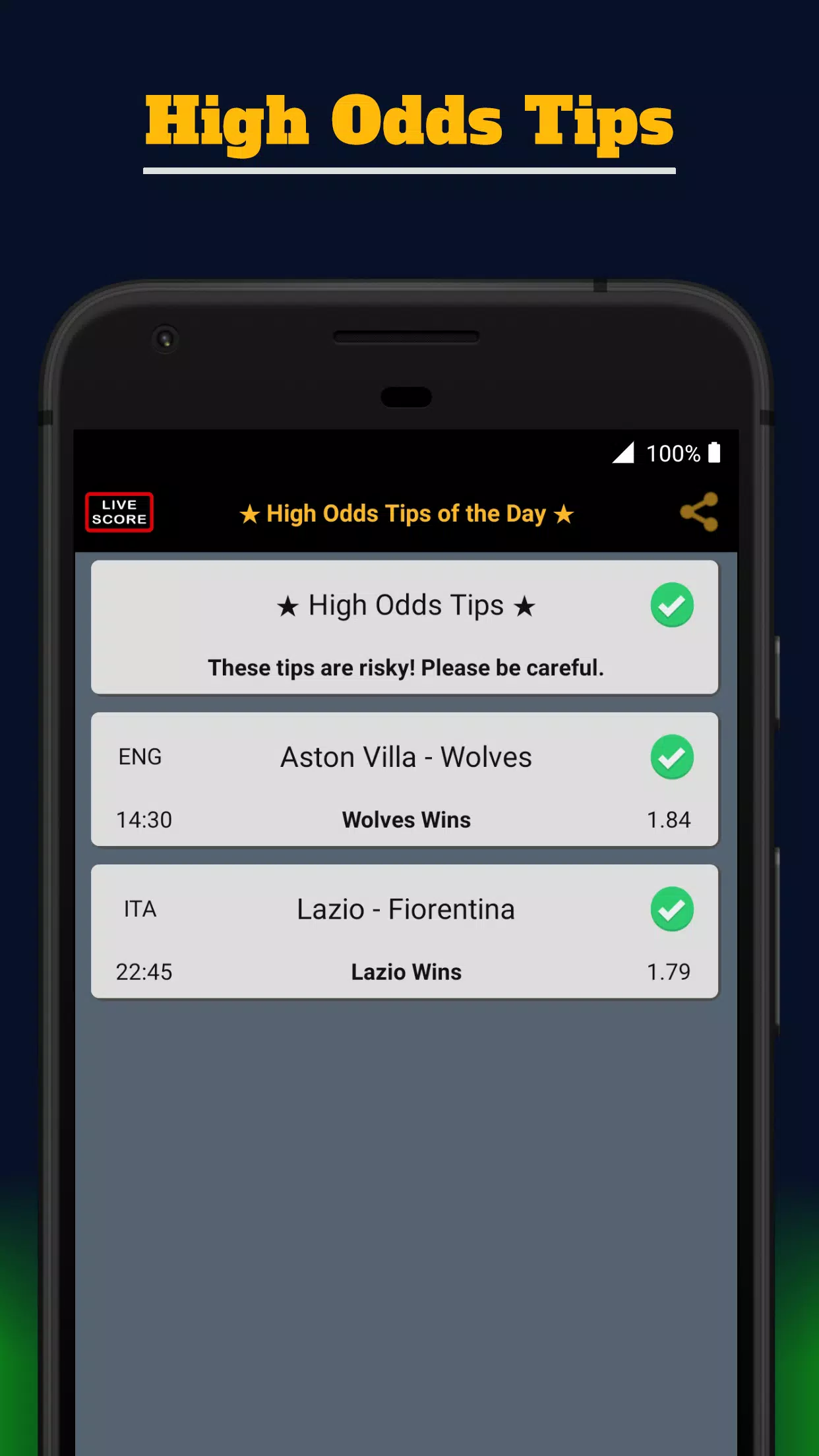 betting tips 100 win livescore APK pour Android Télécharger