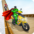 Superhero Scooter GT Stunt Game: Impossible Tracks