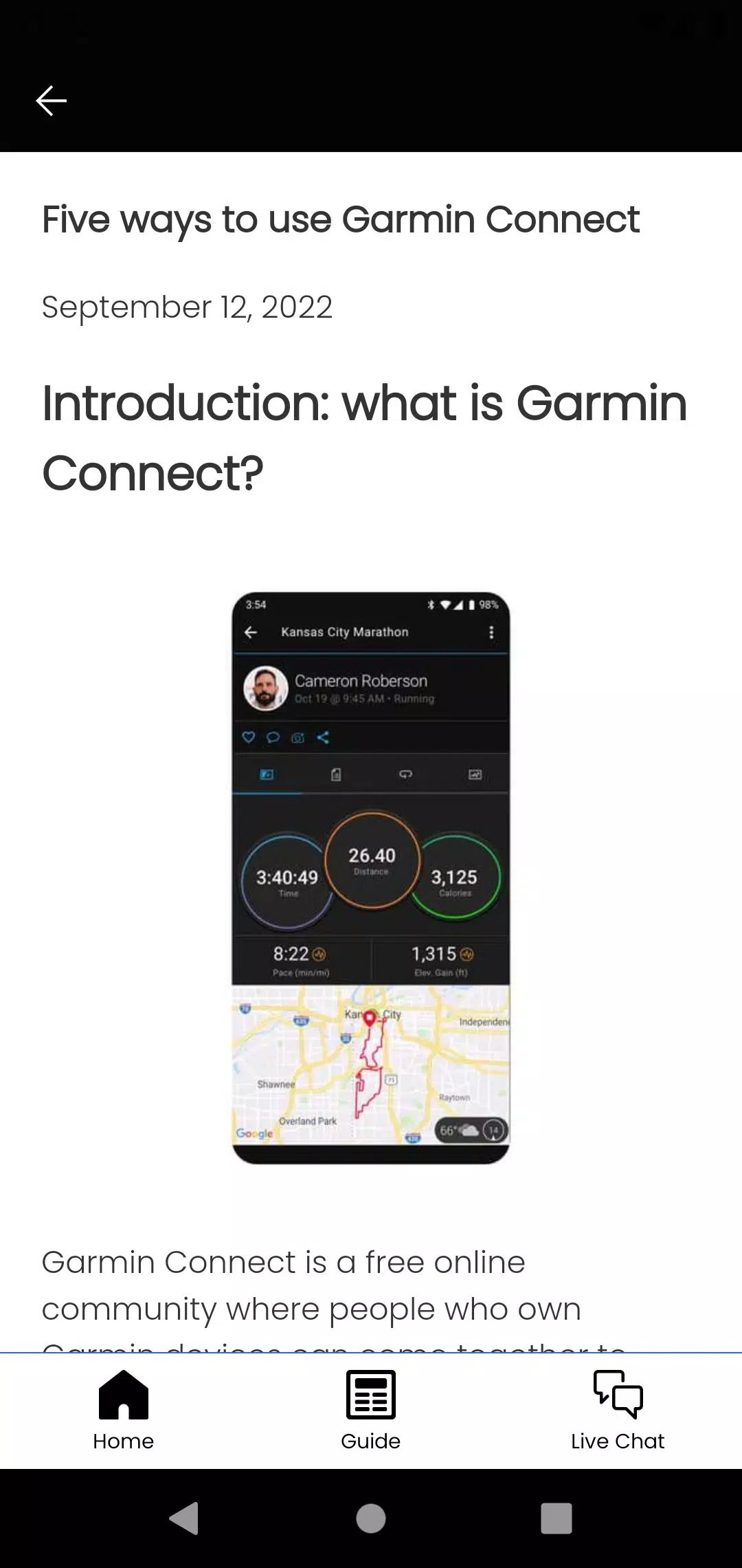 Garmin Connect™ Mobile App