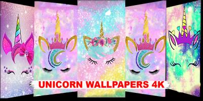 Glitter Unicorn Wallpaper HD Affiche