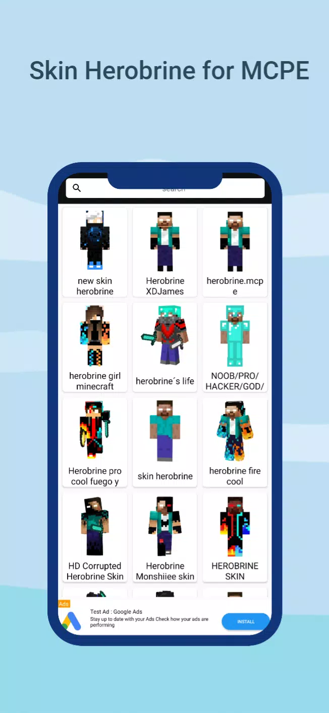 About: ﻿Herobrine Skins for Minecraft in 3D (Google Play version