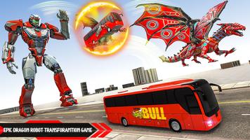 Flying Dragon Transport Bus Transform Robot Game poster