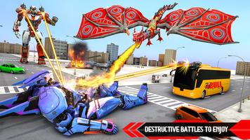 Flying Dragon Transport Bus Transform Robot Game screenshot 1