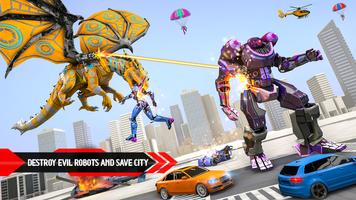 Flying Dragon Transport Bus Transform Robot Game screenshot 2