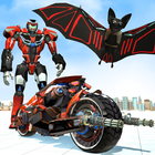 Flying Bat Robot Bike Transform Robot Games ícone