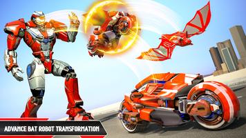 Flying Bat Robot Bike Transform Robot Games Affiche