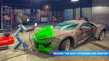 Stickman Car Garage Shop पोस्टर