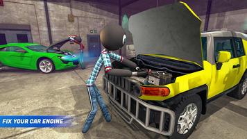 Stickman Car Garage Shop screenshot 3