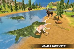 Crocodile Attack Sim: Wild Animal Family Games تصوير الشاشة 1