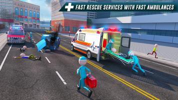 Stickman Ambulance Roof Stunts الملصق