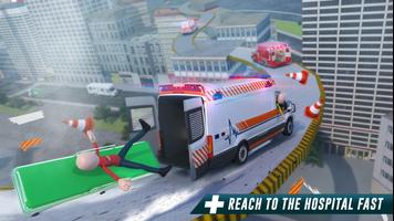 Stickman Ambulance Roof Stunts screenshot 1