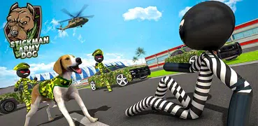 Stickman Army Dog Chase Crime Simulator