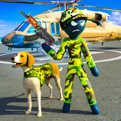 Скачать Stickman Army Dog Chase Криминал Simulator XAPK