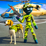 Stickman Army Dog Chase Crime Simulator icon