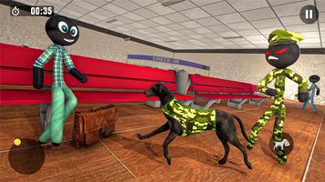 Stickman Army Dog Chase Crime Simulator capture d'écran 1