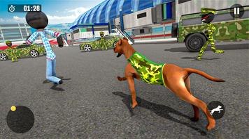 Stickman Army Dog Chase Crime Simulator capture d'écran 2