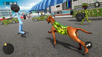 Stickman Army Dog Chase Crime Simulator screenshot 2