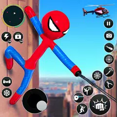 Flying Stickman Rope Hero Game APK download