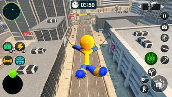 Flying Stickman Rope Hero Game اسکرین شاٹ 3