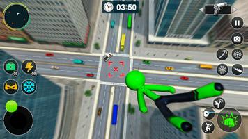 Flying Stickman Rope Hero Game screenshot 1