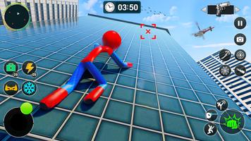 Flying Stickman Rope Hero Game اسکرین شاٹ 2