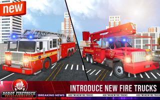 Firefighter Real Robot Rescue Firetruck Simulator poster