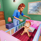 母亲 模拟器 婴儿 关心 3d 图标