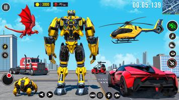 Flying Car Robot Hero Games Affiche