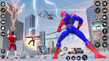 Poster Spider Robot Hero City Battle