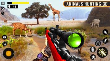 野生動物狩獵遊戲 3d 海報
