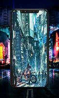 Cyber Futuristic Wallpaper Affiche