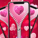 Rose Heart zipper Lock Screen APK