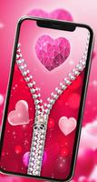 Rose Heart zipper Lock Screen poster