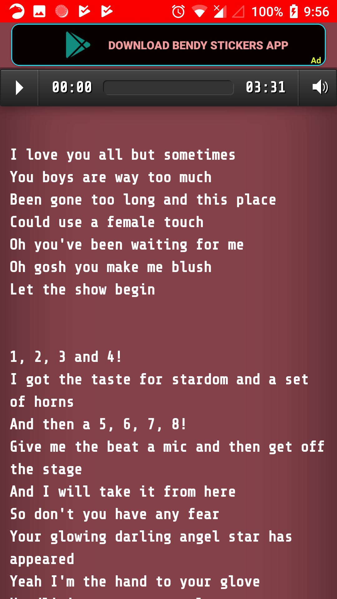 Angel Of The Stage Song Lyrics Bendy Ink Machine For Android Apk Download