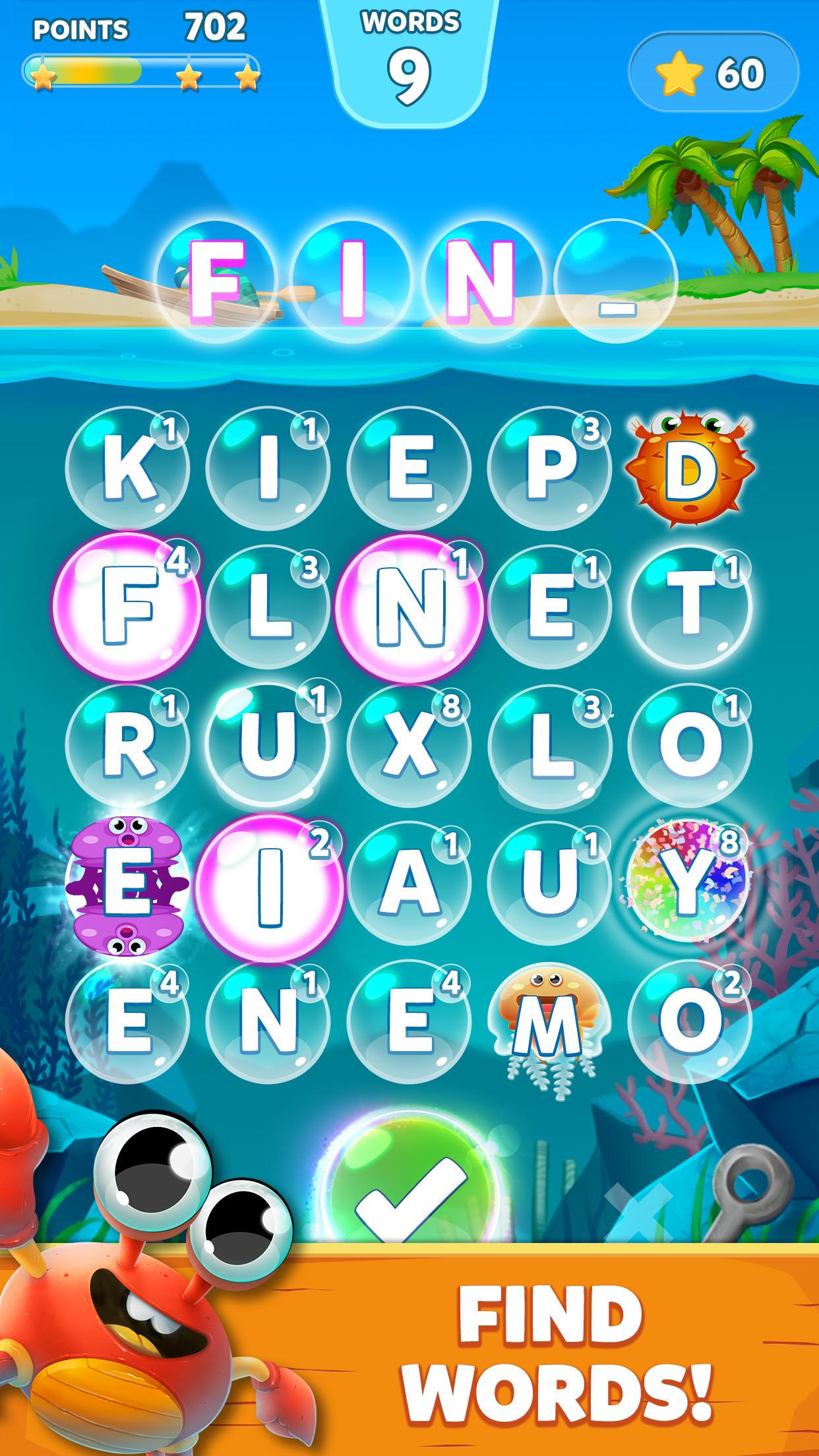Bubble Words - Word Games Puzzle screenshot 1