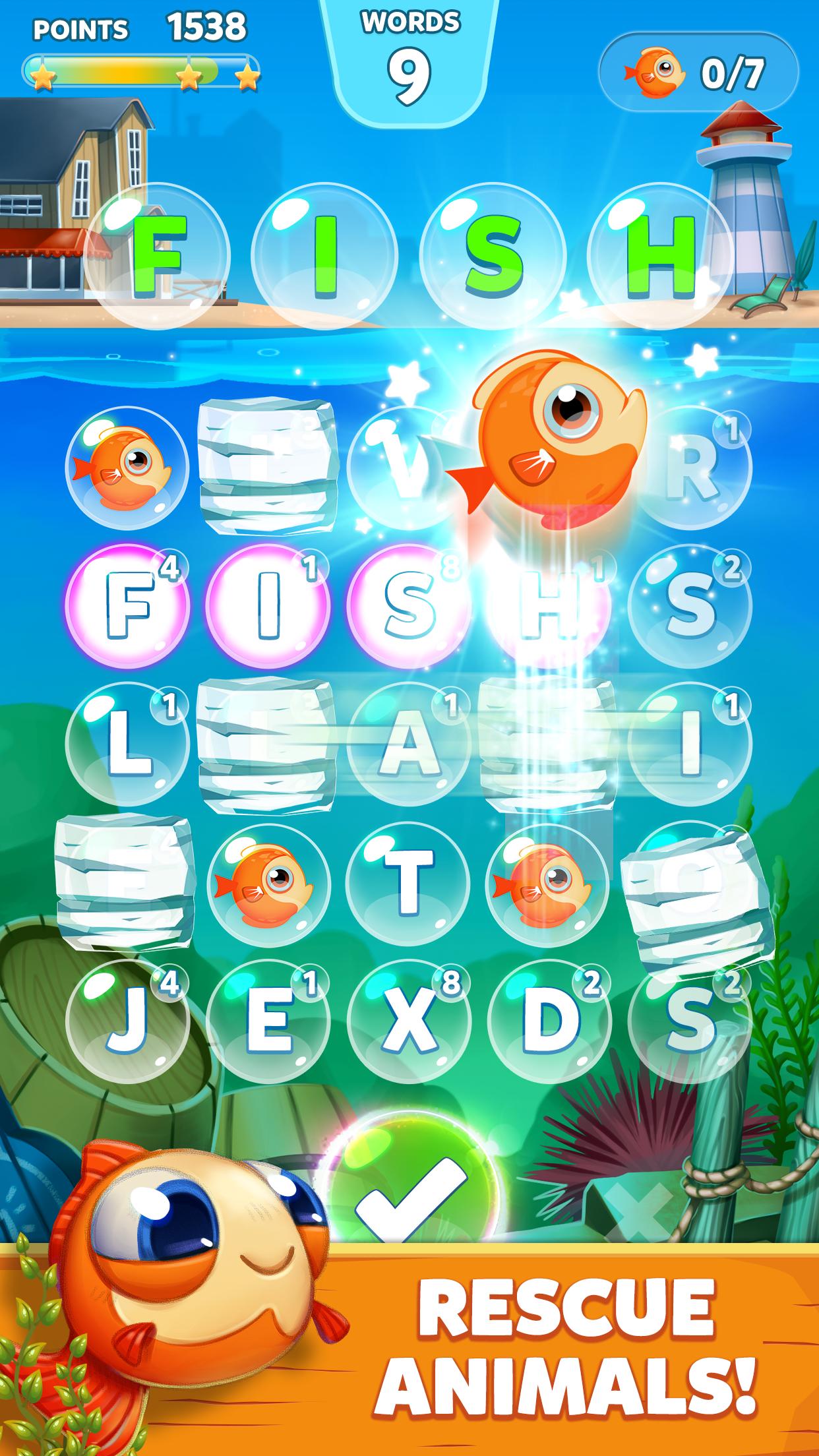 Bubble Words - Word Games Puzzle screenshot 1