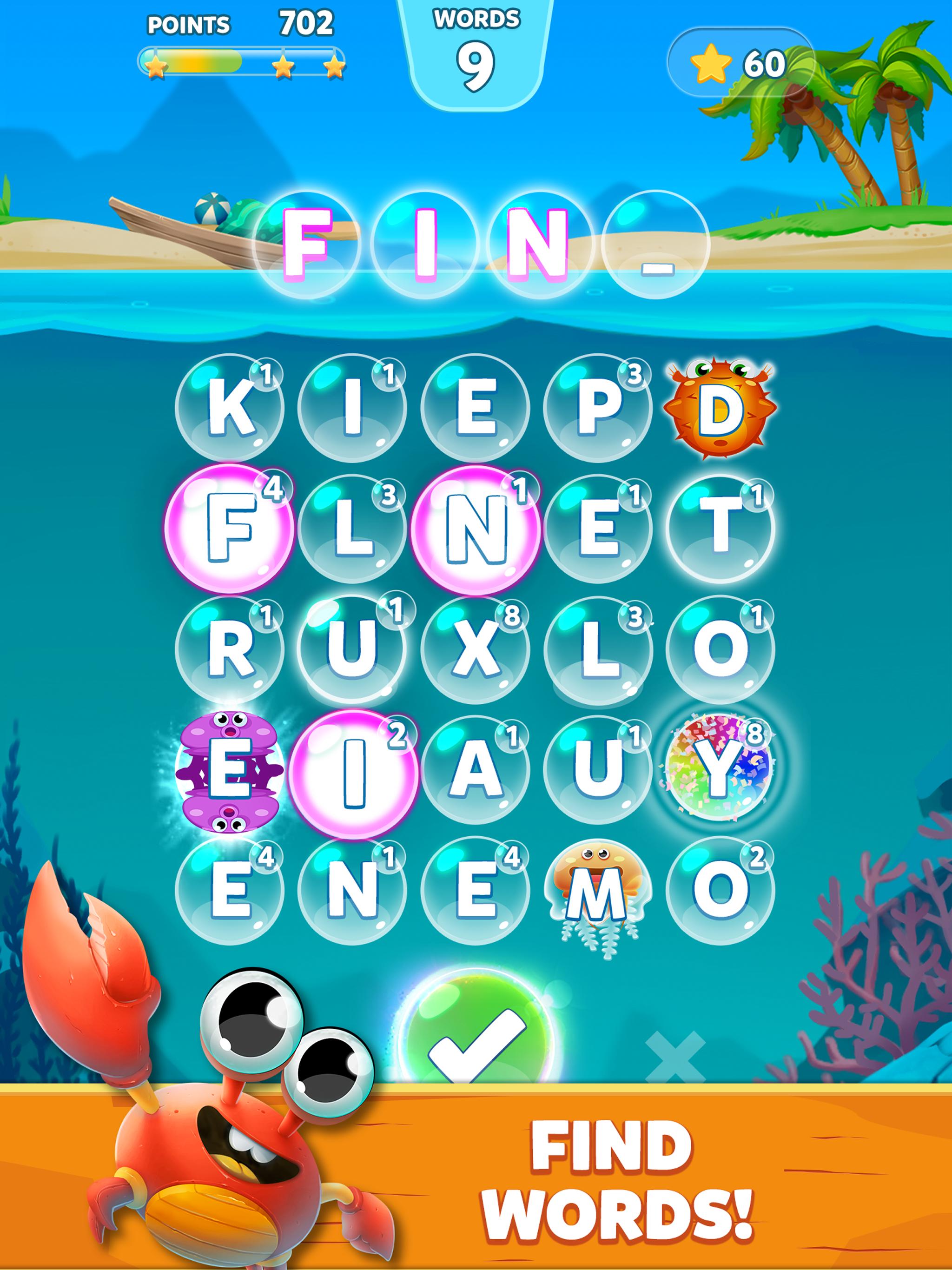 Bubble Words - Word Games Puzzle screenshot 1