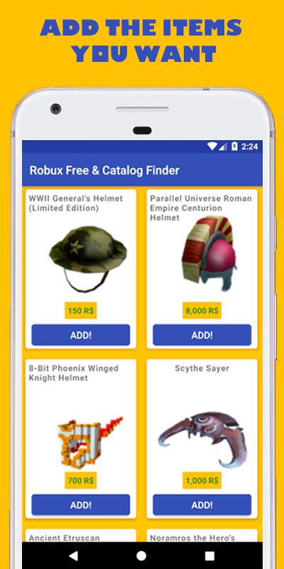 Robux Free Tips And Catalog Items Finder 2018 For Android Apk Download - robux free tips and catalog items finder 2018 22 apk