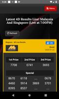 4D Lotto Malaysia Singapore Live Result poster