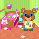 APK Happy Bear: Cleaning the house