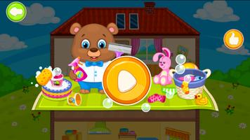 Happy Bear: Cleaning the house الملصق