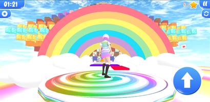 Rainbow block obby anime girl screenshot 2
