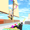 Cute girl parkour obby on ship