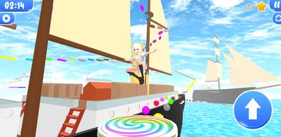 Cute girl parkour obby on ship screenshot 2