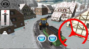 Tractor Drive: Wood Cargo Snowy Farm Roads capture d'écran 1